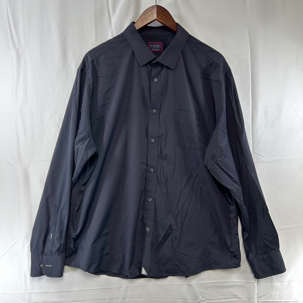 UNTUCKit Gironde Shirt Mens XXL Black Performance Stretch Button Down Nylon